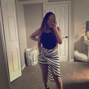 Black & white striped skirt